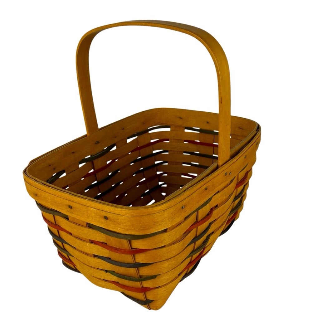 1995 Longaberger Basket Woven Traditions Single Handle Easter Spring Handmade